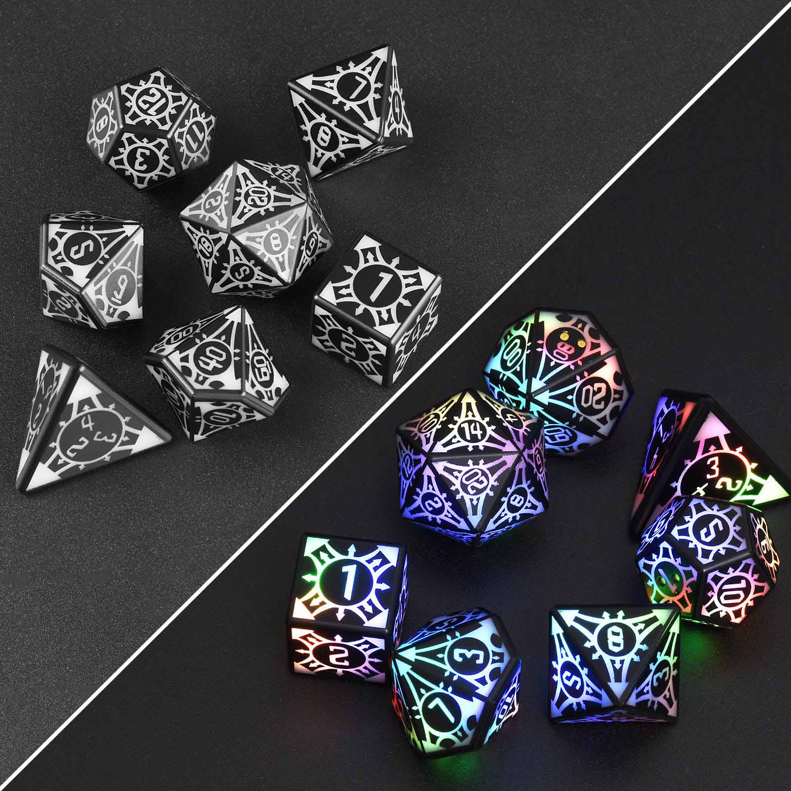 Colored Light LED Dice Set for Tabletop MTG Pathfinder Role Playing ...