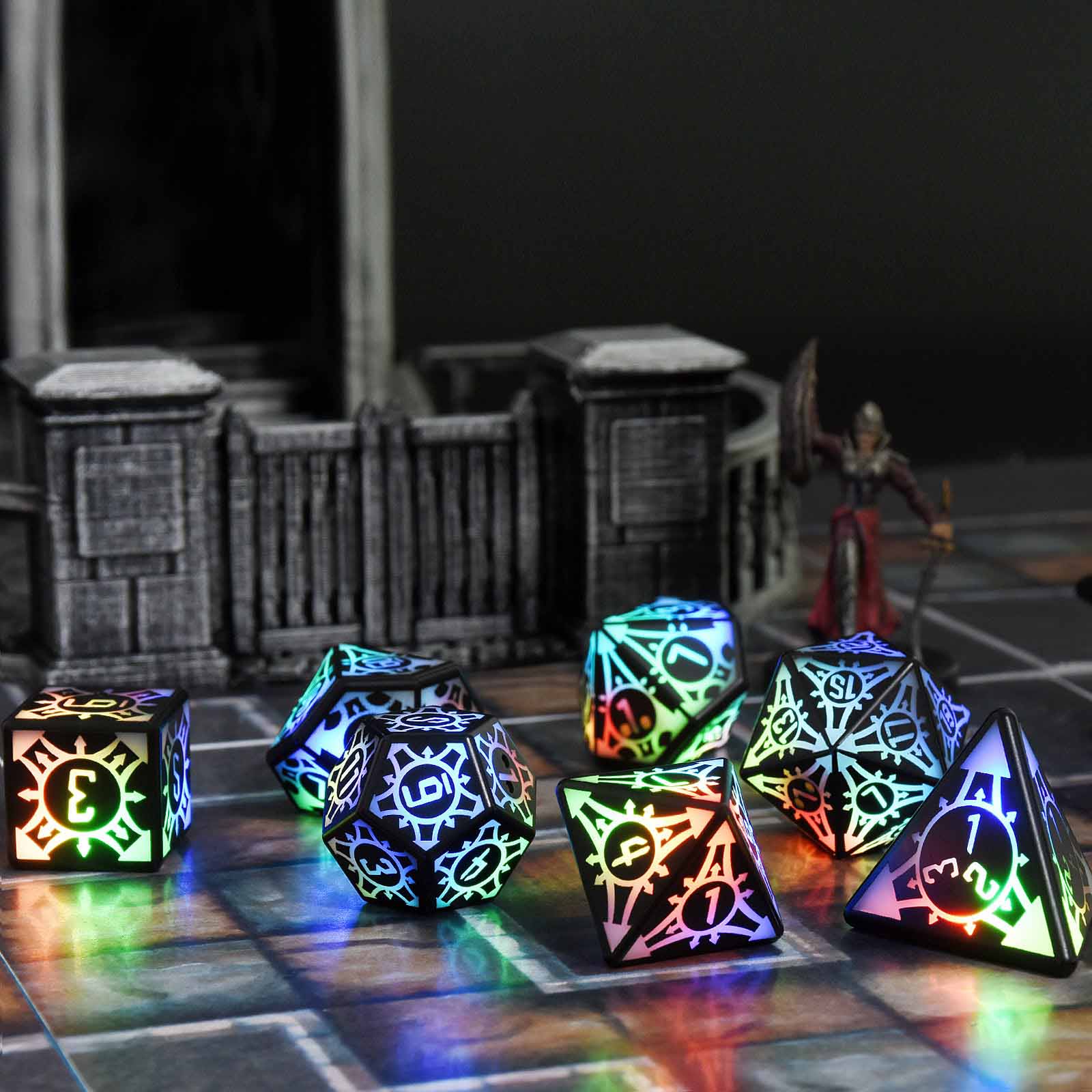 Colored Light LED Dice Set for Tabletop MTG Pathfinder Role Playing ...