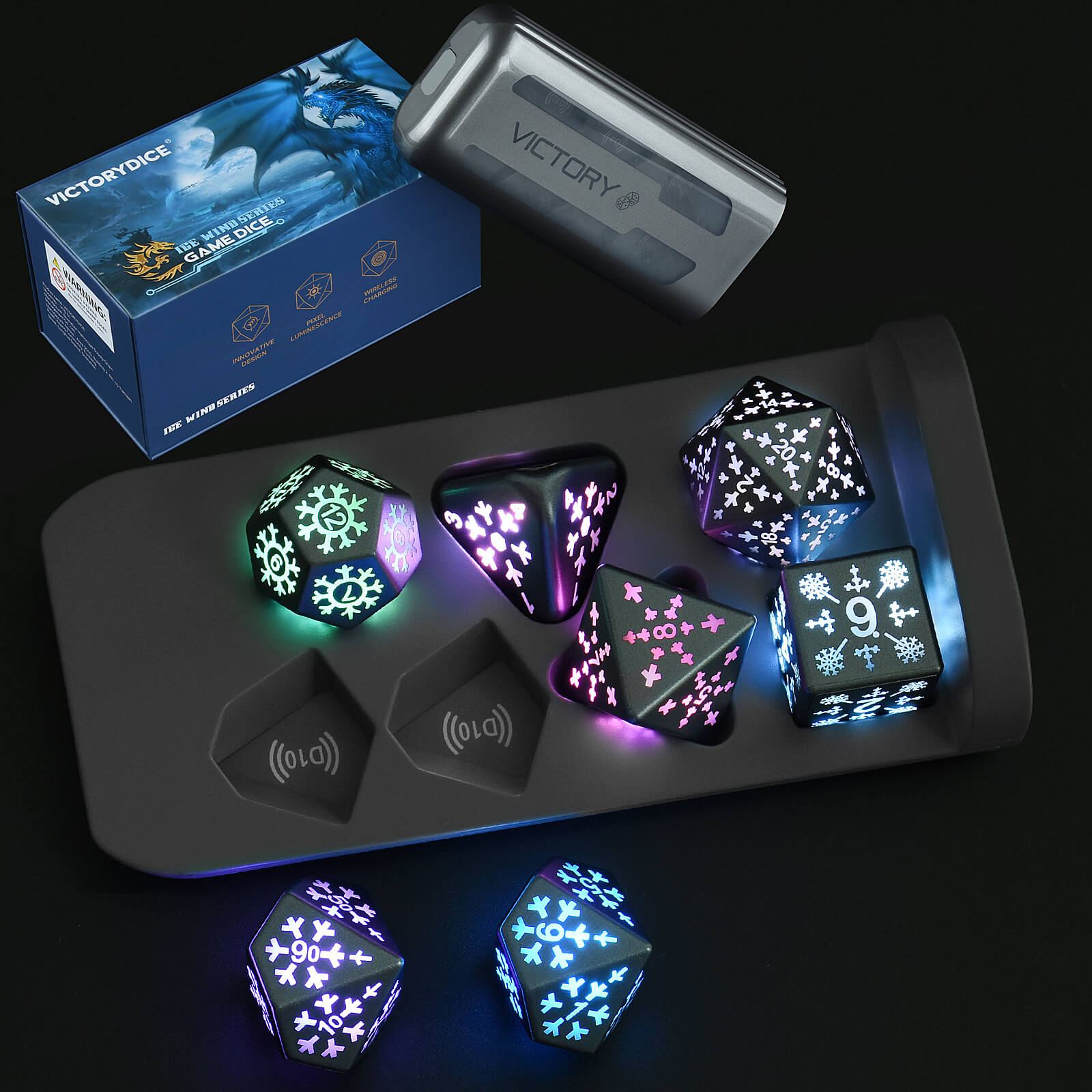 Rpg Dice Loop Flashing LED DND Dice Set for Dungeons and Dragons Role Playing ...
